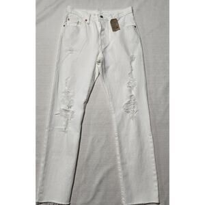 Levi's 501 original 27x30 sit at waist women-button fly white